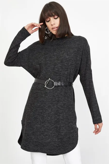 Kadın Antrasit Simli Tunik Kadın Antrasit Simli Tunik