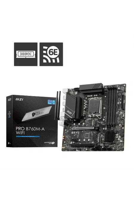 MSI PRO B760M-A WIFI DDR5 6800(OC) M.2 mATX 1700p MSI PRO B760M-A WIFI DDR5 6800(OC) M.2 mATX 1700p