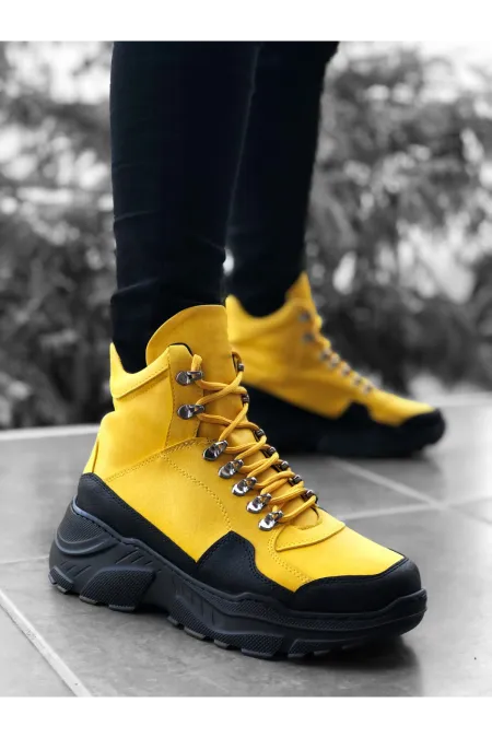 SFTM07 Sarı-Siyah Renk Uzun Bağcıklı Bot - SARI-SİYAH SFTM07 Sarı-Siyah Renk Uzun Bağcıklı Bot - SARI-SİYAH