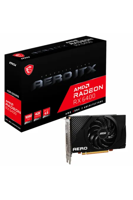 MSI RADEON RX 6400 AERO ITX 4GB GDDR6 HDMI DP 64Bit MSI RADEON RX 6400 AERO ITX 4GB GDDR6 HDMI DP 64Bit
