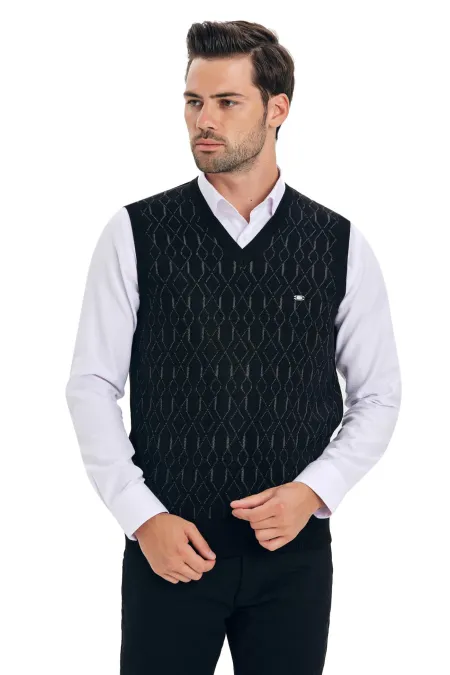 ÇİZGİ TRİKO ERKEK SÜVETER - Siyah ÇİZGİ TRİKO ERKEK SÜVETER - Siyah