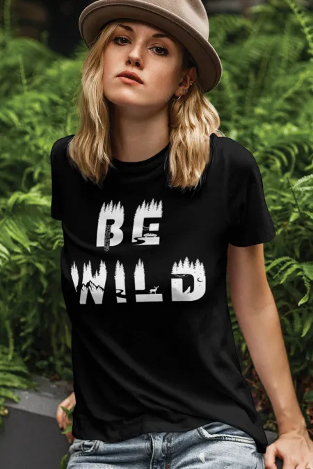 Be Wild Siyah Outdoor Kadın Tshirt - Tişört Be Wild Siyah Outdoor Kadın Tshirt - Tişört