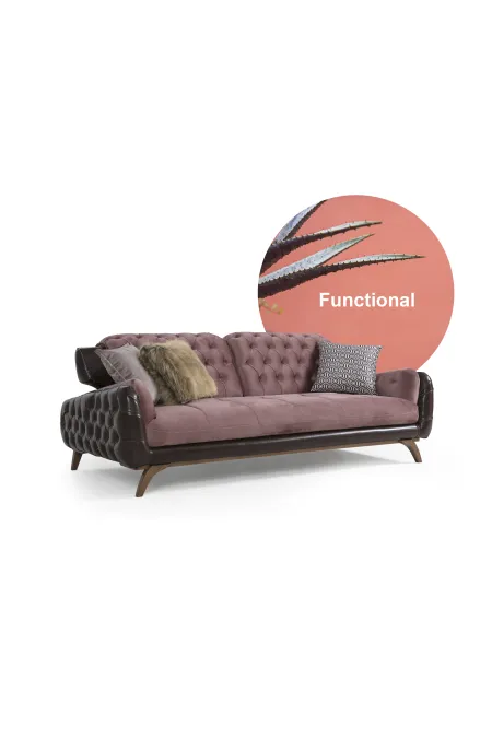 Pera 3'lü Deri Dokunuşlu Kanepe