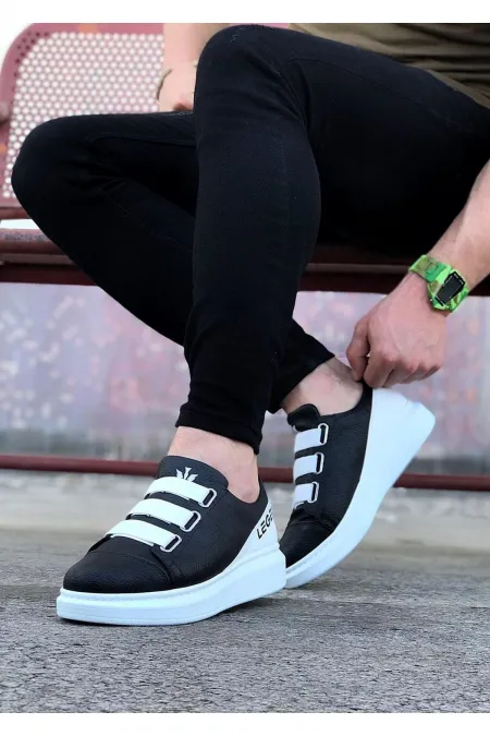 SFTM029 Siyah Beyaz Kalın Taban Casual Erkek Ayakkabı - SİYAHBEYAZ SFTM029 Siyah Beyaz Kalın Taban Casual Erkek Ayakkabı - SİYAHBEYAZ