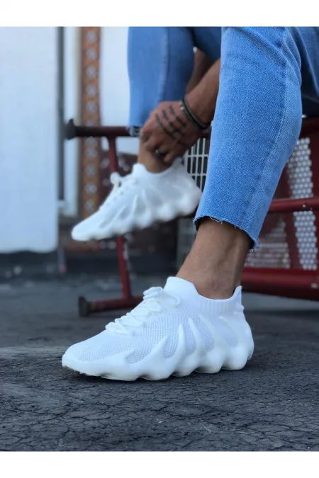 SFTM300 Beyaz Triko Sargı Taban Casual Erkek Ayakkabı - BEYAZ SFTM300 Beyaz Triko Sargı Taban Casual Erkek Ayakkabı - BEYAZ