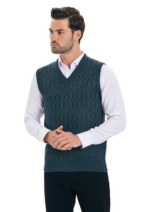 ÇİZGİ TRİKO ERKEK SÜVETER - Yeşil ÇİZGİ TRİKO ERKEK SÜVETER - Yeşil