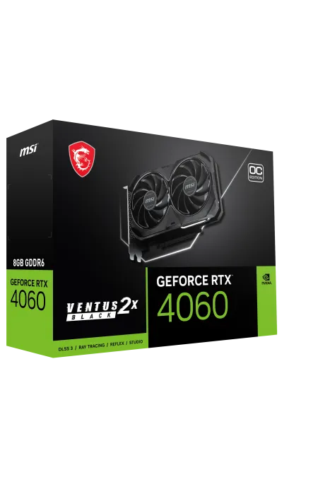 MSI GEFORCE RTX 4060 VENTUS 2X BLACK 8G OC HDMI DP 128 Bit