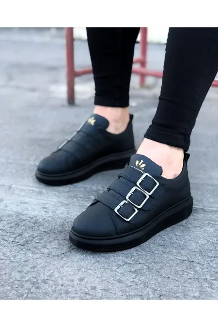 SFTM050 Kömür Tokalı Kalın Taban Erkek Ayakkabı - KÖMÜR SFTM050 Kömür Tokalı Kalın Taban Erkek Ayakkabı - KÖMÜR