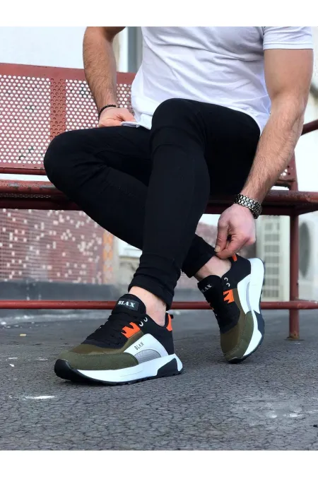 SFTM204 Haki Siyah Erkek Spor Ayakkabı - HAKİ-SİYAH