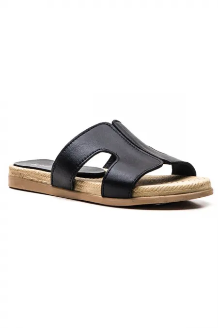 Carlotte Siyah Deri Terlik