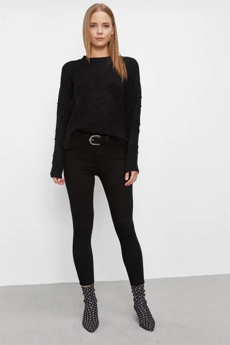 Kadın Siyah Yüksek Bel Skinny Jeans Kadın Siyah Yüksek Bel Skinny Jeans