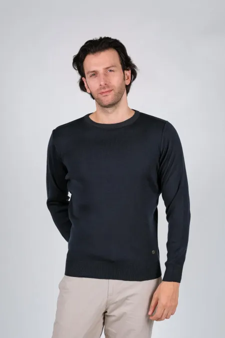 Çizgi Triko Erkek Triko Kazak Sıfır Yaka Düz Renk Kışlık Dokuma - Lacivert Çizgi Triko Erkek Triko Kazak Sıfır Yaka Düz Renk Kışlık Dokuma - Lacivert