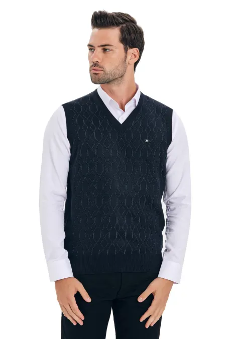 ÇİZGİ TRİKO ERKEK SÜVETER - Lacivert ÇİZGİ TRİKO ERKEK SÜVETER - Lacivert