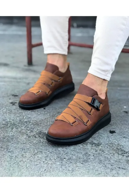 SFTM033 Taba Siyah Erkek Yüksek Taban Ayakkabı - TABA-SİYAH