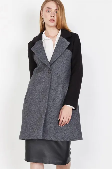 Kadın Antrasit Kaşe Kaban Kadın Antrasit Kaşe Kaban