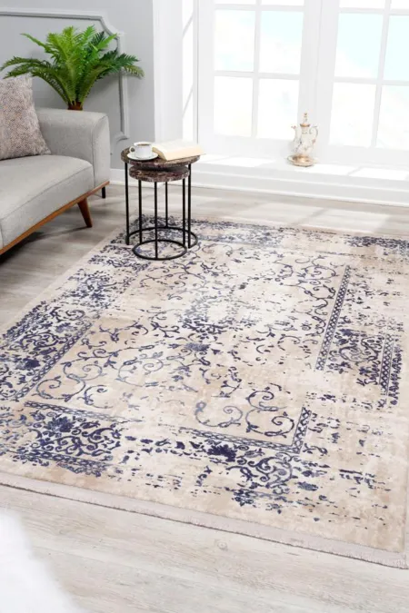 Minai Mavi - Yeşil - Mor Eskitme Halı Minai Mavi - Yeşil - Mor Eskitme Halı