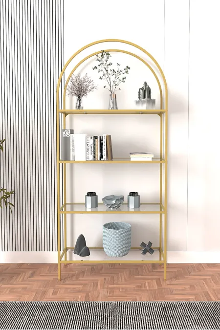Modern Yassı Kitaplık/Raf - Altın