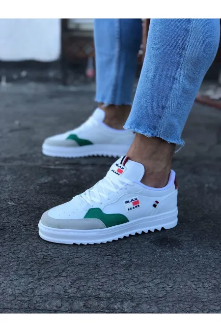 SFTM206 Beyaz Yesil Erkek Günlük Ayakkabı - BEYAZ-YESİL SFTM206 Beyaz Yesil Erkek Günlük Ayakkabı - BEYAZ-YESİL