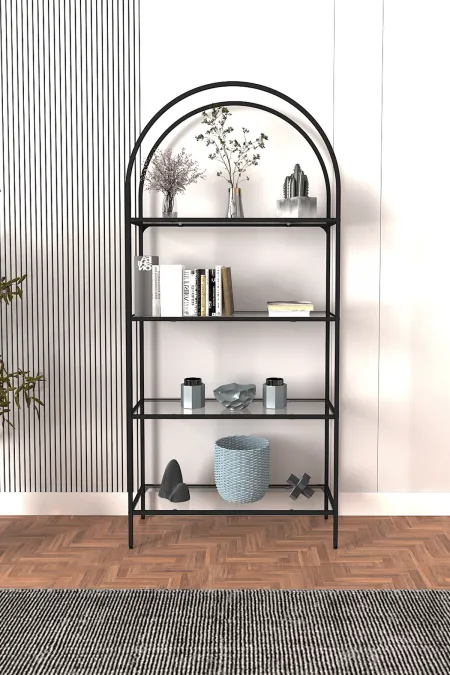 Modern Oval Kitaplık/Raf - Siyah