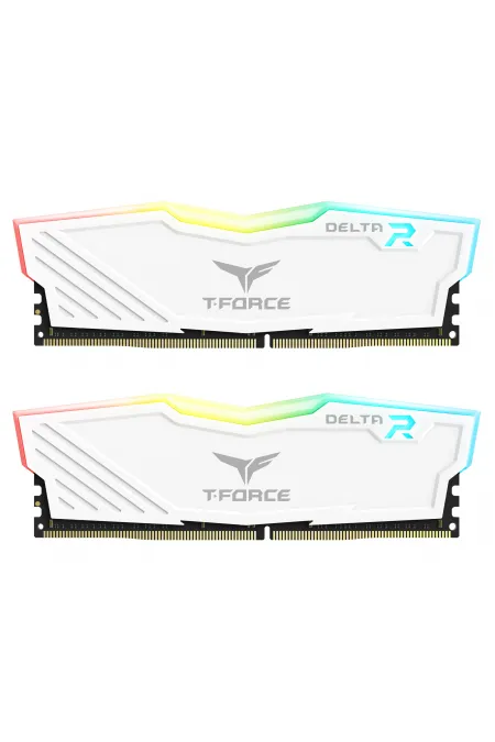 Team T-Force Delta RGB White 32GB (2x16GB) 3600MHz CL18 DDR4 Gaming Ram (TF4D432G3600HC18JDC01)