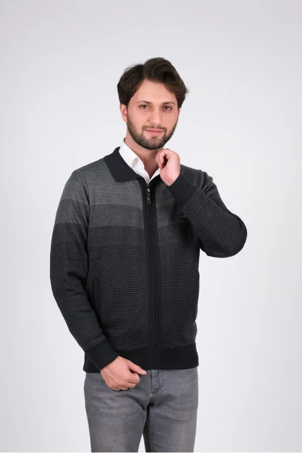 Çizgi Triko Erkek Battal Boy Polo Yaka Astarlı Triko Mont Fermuarlı Desenli 3XL - 4XL - 5XL - LACİVERT / GRİ Çizgi Triko Erkek Battal Boy Polo Yaka Astarlı Triko Mont Fermuarlı Desenli 3XL - 4XL - 5XL - LACİVERT / GRİ