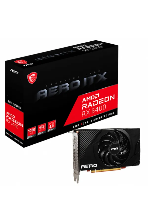 MSI RADEON RX 6400 AERO ITX 4GB GDDR6 HDMI DP 64Bit