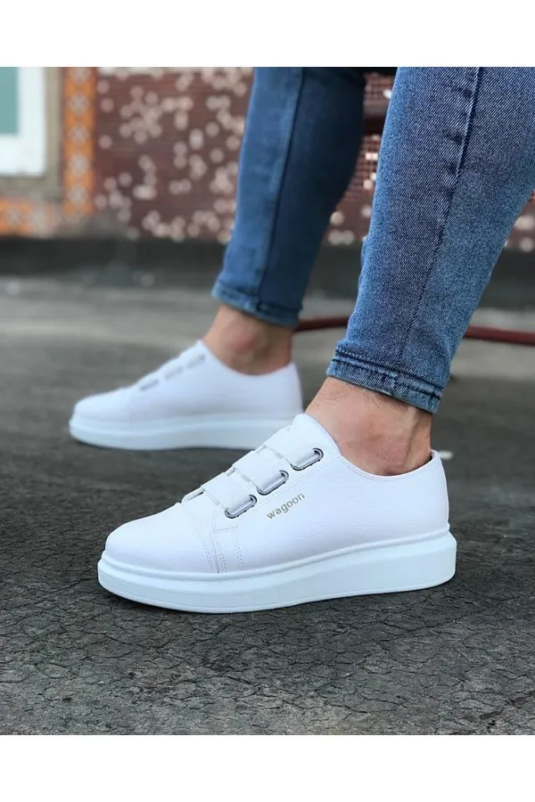SFTM026 Beyaz Kalın Taban Casual Erkek Ayakkabı - BEYAZ SFTM026 Beyaz Kalın Taban Casual Erkek Ayakkabı - BEYAZ