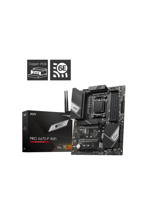 MSI PRO X670-P WIFI DDR5 6600+(OC)MHz HDMI DP M.2 ATX AM5