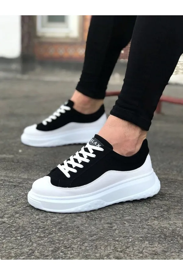 SFTM507 Beyaz Siyah Erkek Ayakkabı - BEYAZ-SİYAH SFTM507 Beyaz Siyah Erkek Ayakkabı - BEYAZ-SİYAH