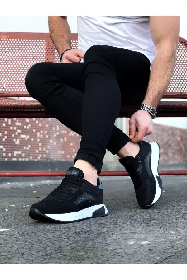 SFTM204 Siyah Siyah Erkek Spor Ayakkabı - SİYAH-SİYAH SFTM204 Siyah Siyah Erkek Spor Ayakkabı - SİYAH-SİYAH