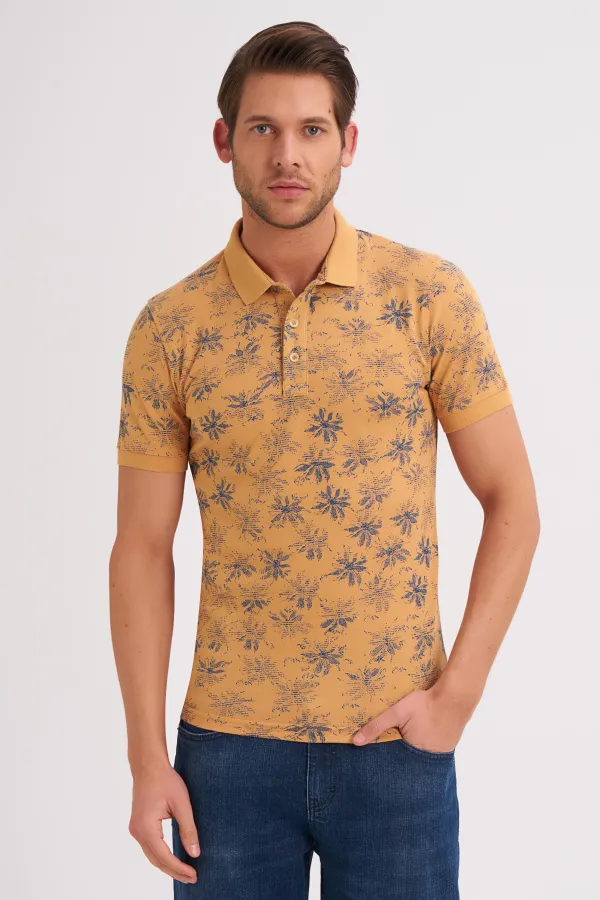 Çizgi Triko Erkek Tişört Slim Fit Polo Yaka Kolu Lastikli Desenli %100 Pamuk Kumaş - BAL Çizgi Triko Erkek Tişört Slim Fit Polo Yaka Kolu Lastikli Desenli %100 Pamuk Kumaş - BAL