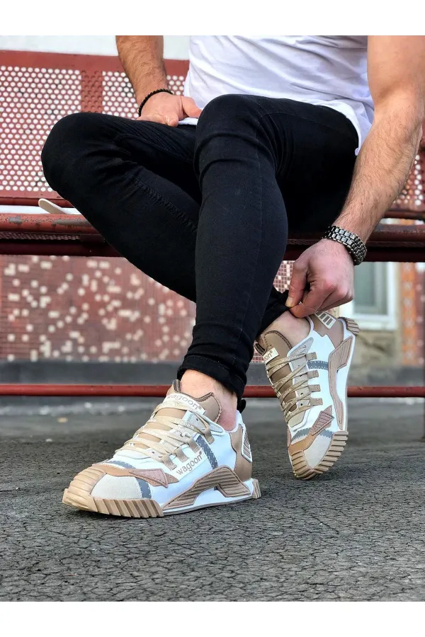 SFTM203 Beyaz Taba Erkek Ayakkabı - BEYAZ-TABA