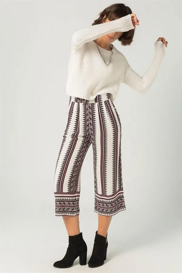 Kadın Bordo Bol Paça Empirme Pantolon Kadın Bordo Bol Paça Empirme Pantolon