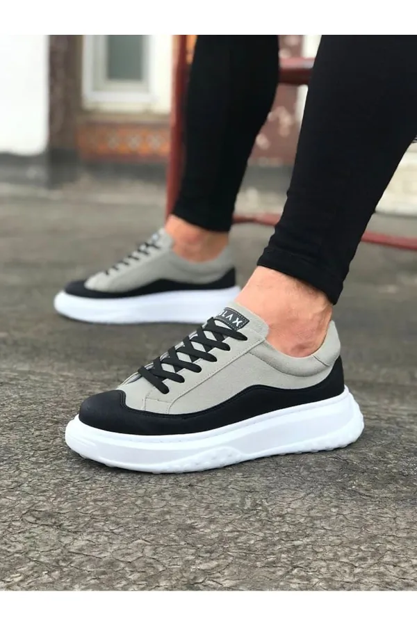 SFTM507 Siyah Gri Erkek Ayakkabı - SİYAH-GRİ SFTM507 Siyah Gri Erkek Ayakkabı - SİYAH-GRİ