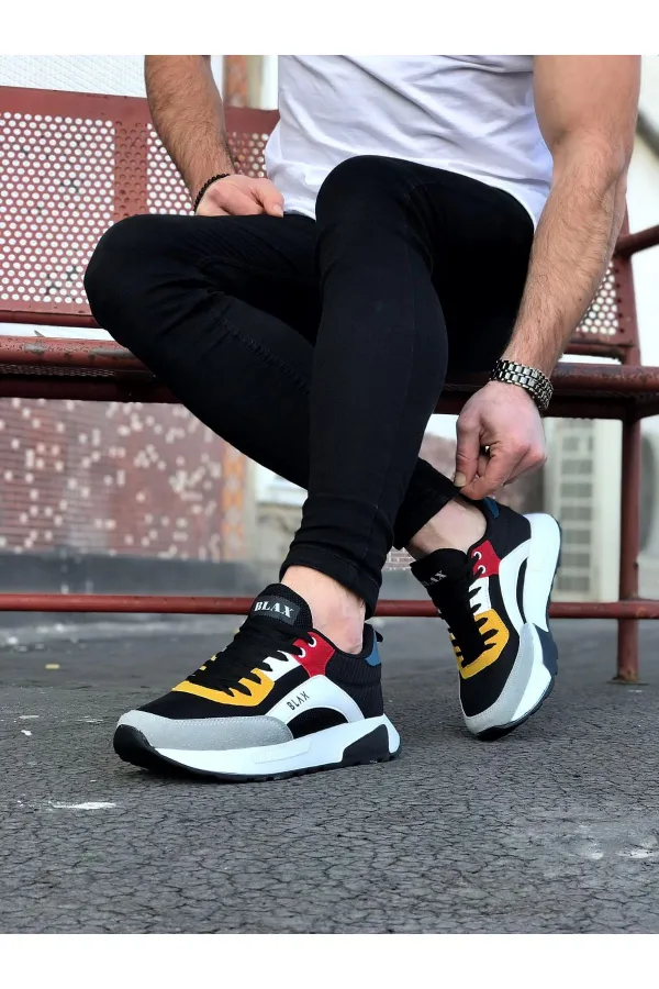 SFTM204 Siyah Hardal Erkek Spor Ayakkabı - SİYAH-HARDAL SFTM204 Siyah Hardal Erkek Spor Ayakkabı - SİYAH-HARDAL