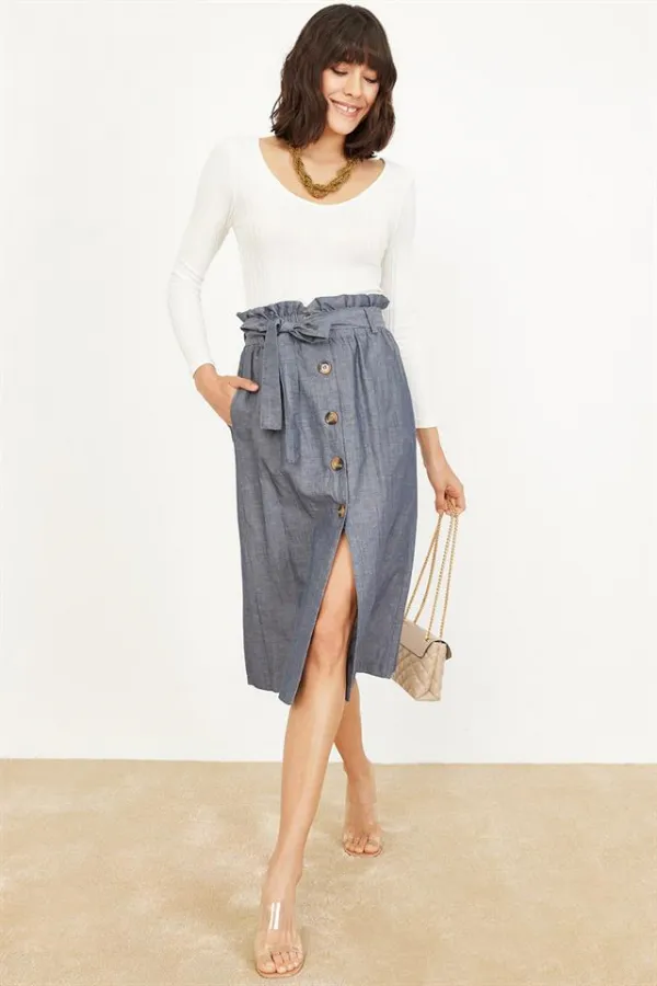 Kadın Lacivert Etek Kadın Lacivert Etek