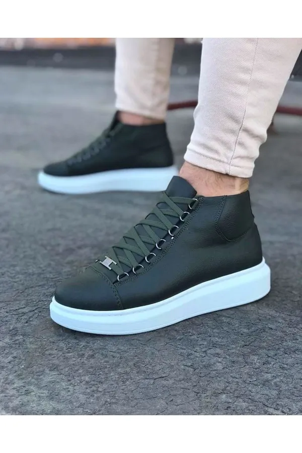 SFTM032 Haki Bağcıklı Sneakers Yarım Bilek Bot - HAKİ SFTM032 Haki Bağcıklı Sneakers Yarım Bilek Bot - HAKİ