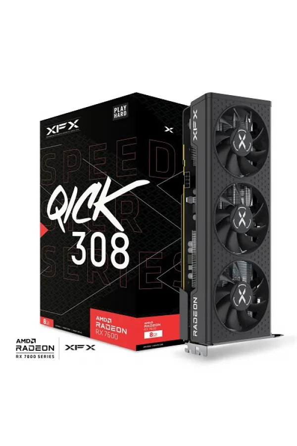 XFX Speedster QICK 308 RX 7600 BLACK 8GB GDDR6 128Bit (RX-76PQICKBY)